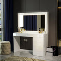 White Painted Vanity Table with LED Lights W361