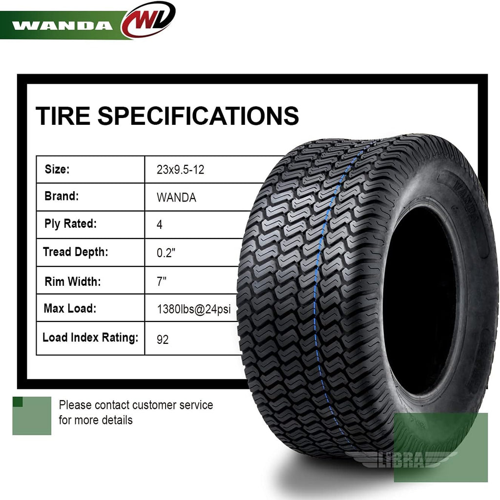 23x9.5-12 Lawn Mower Cart Turf Tire D5036