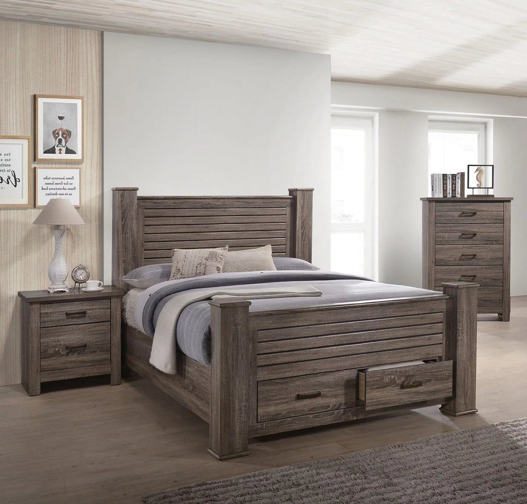 King Size Storage Drawers Wooden Bed B440