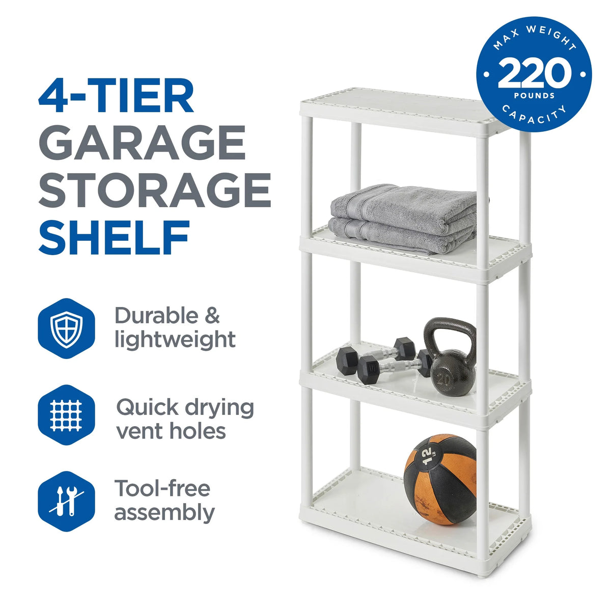 4 Shelf White Storage Unit X207