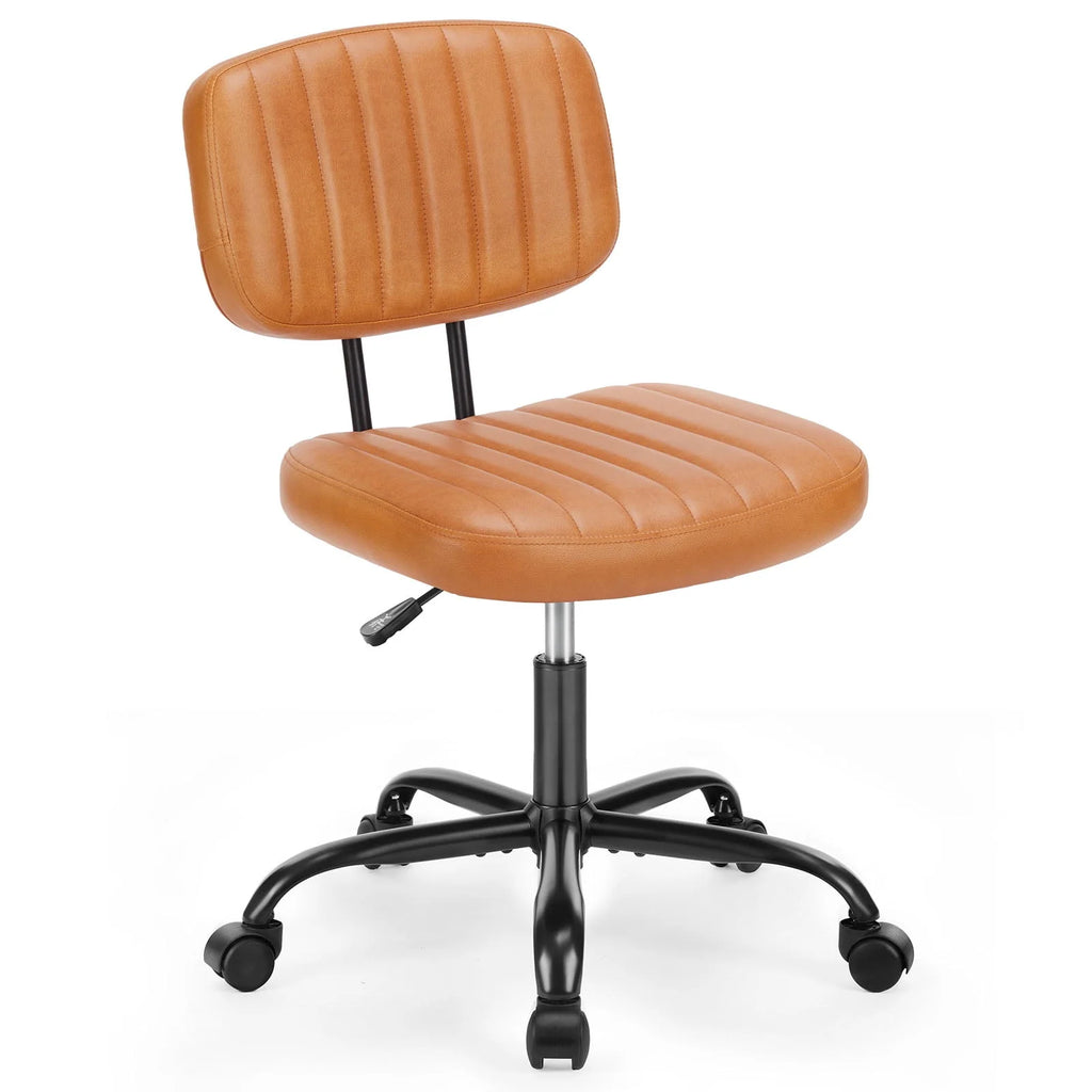 Armless Desk Chair with Wheels and Lumbar Support B871