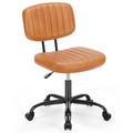 Armless Desk Chair with Wheels and Lumbar Support B871