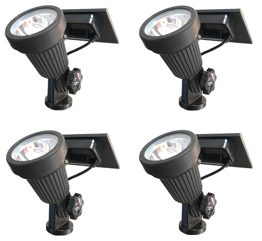 Warm White LED Solar Spotlight Landscape Lighting Kit with Stakes S254794