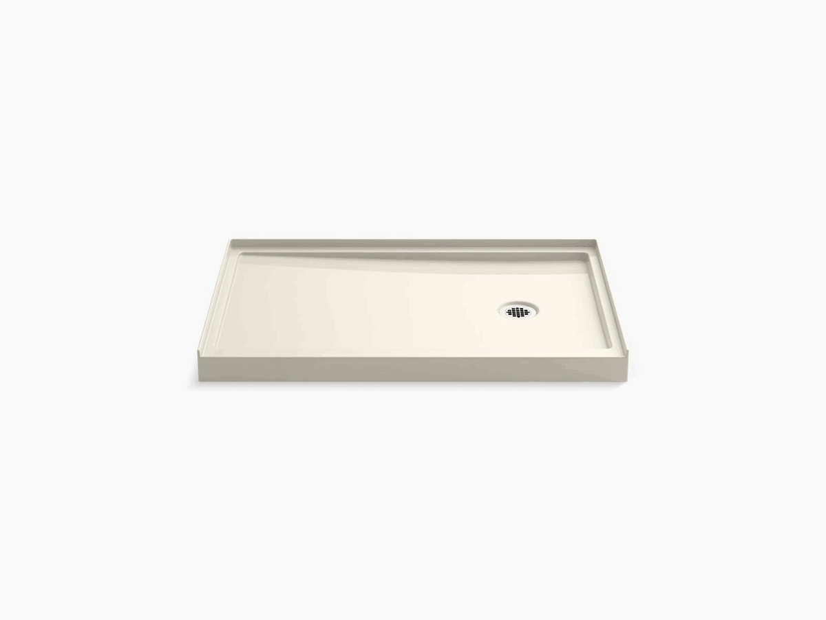 Biscuit Single-Threshold Shower Base with Right-Hand Drain F6305