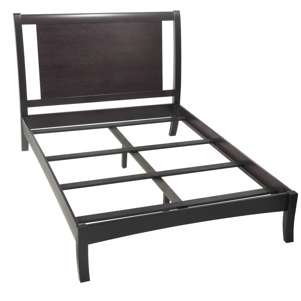 King Low Profile Solid Wood Sleigh Bed in Espresso H607