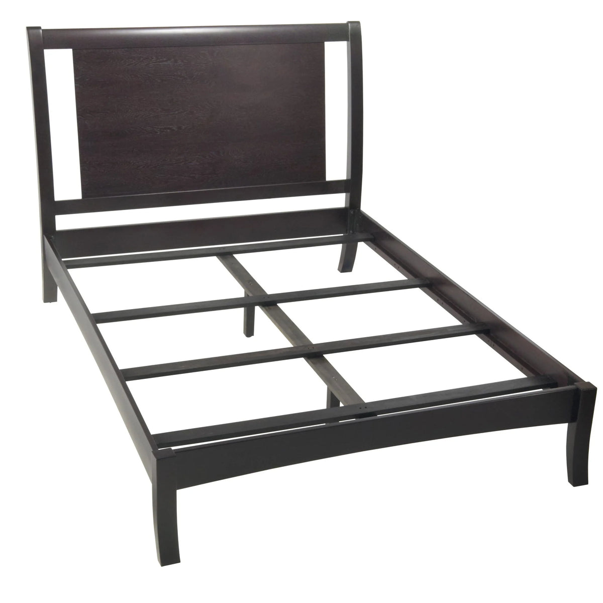 King Low Profile Solid Wood Sleigh Bed in Espresso H607