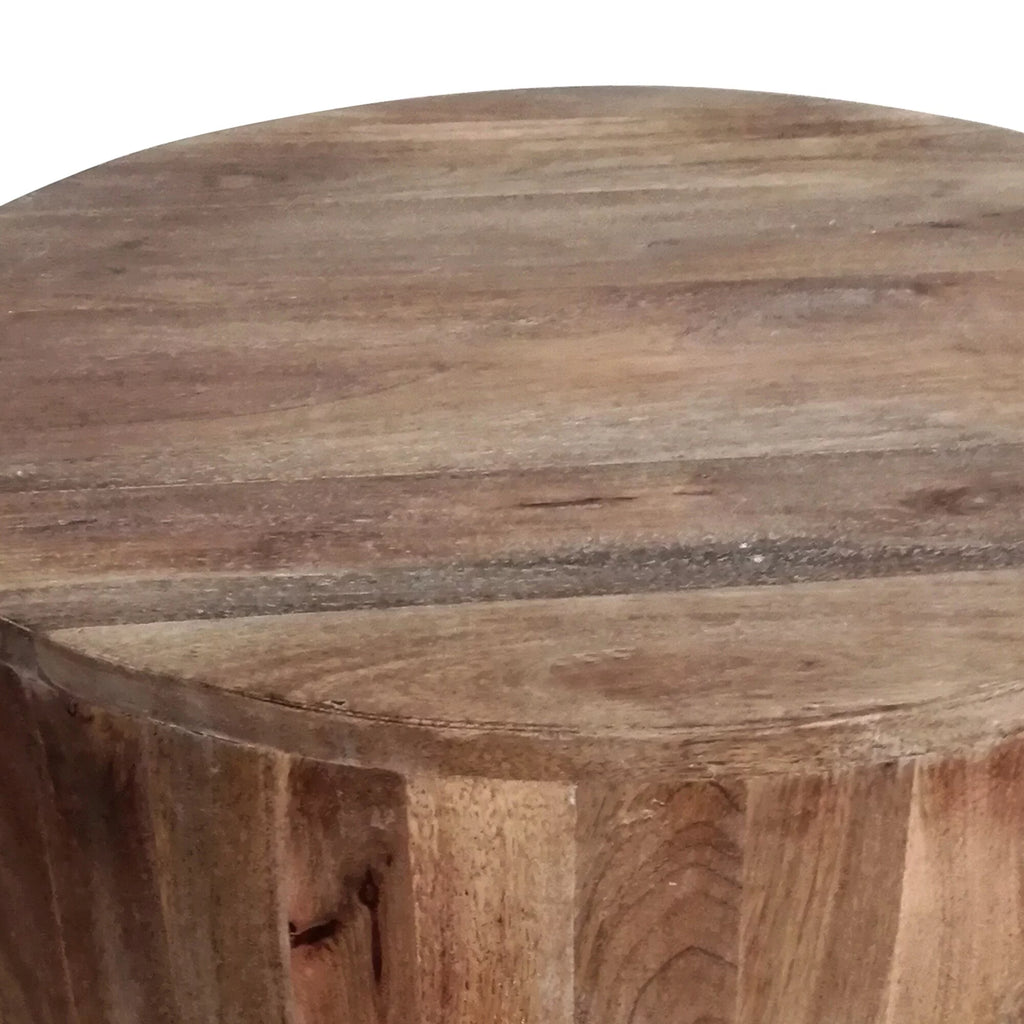 Round Mango Wood Side End Table B79134
