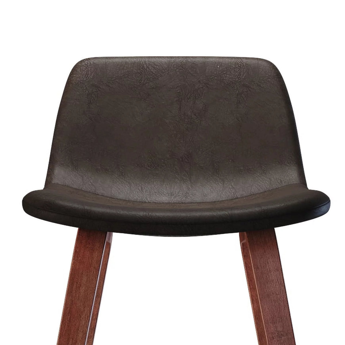 26" Counter Stool Set of 2 Distressed Brown Faux Leather D5900