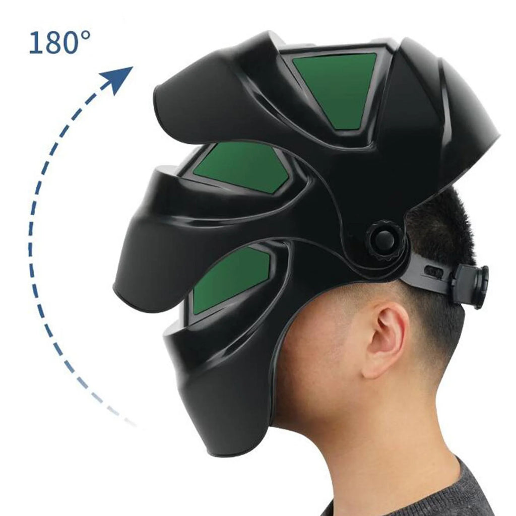 Welding Cap Welding Goggles Heat Resistant Face Protector, Black, 28x20x18cm E643086