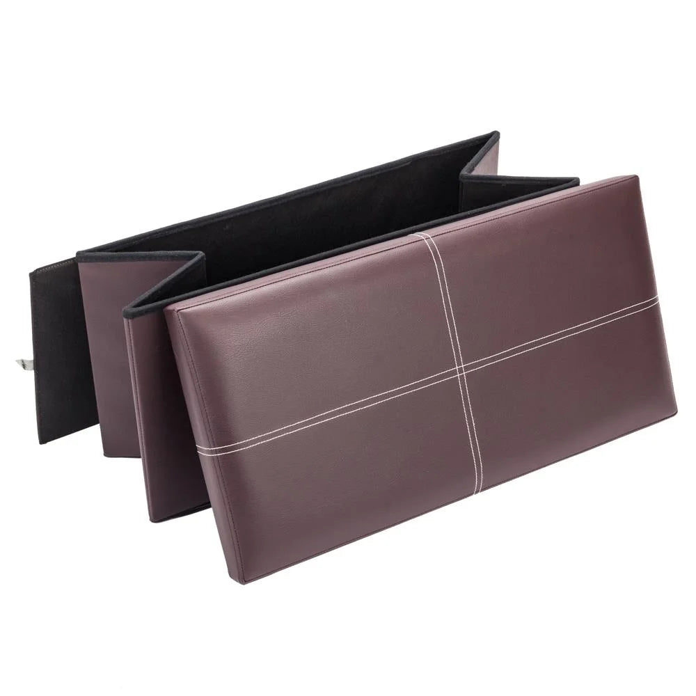 Brown PVC Leather Footstool V831