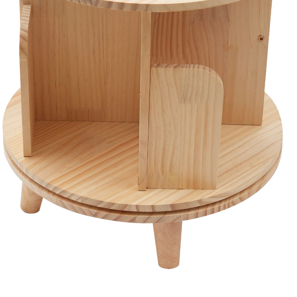 5 Tier Rotating Bookshelf with Legs Wooden Bookcase A3964