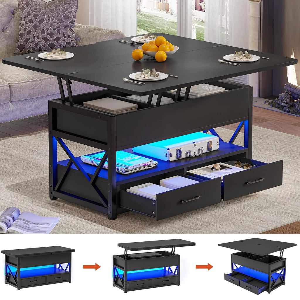 40" Lift Top Coffee Table with 2 Drawers T58254