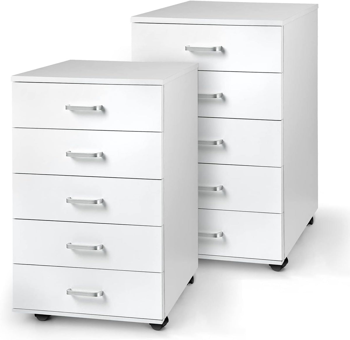 White 5 Drawer Mobile Office Cabinet R385