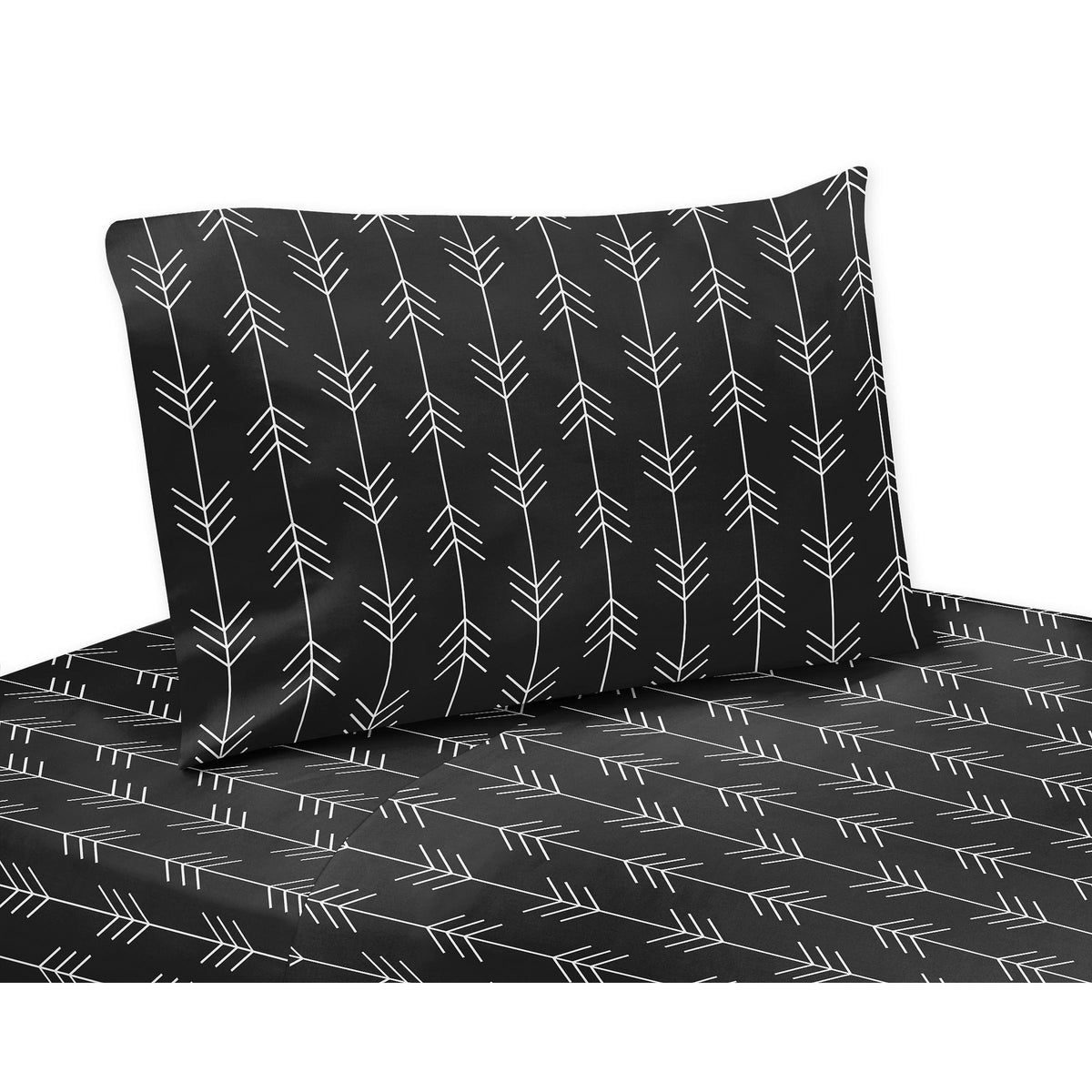 Black and White Woodland Arrow Queen Sheet 4 Piece Set Y677083