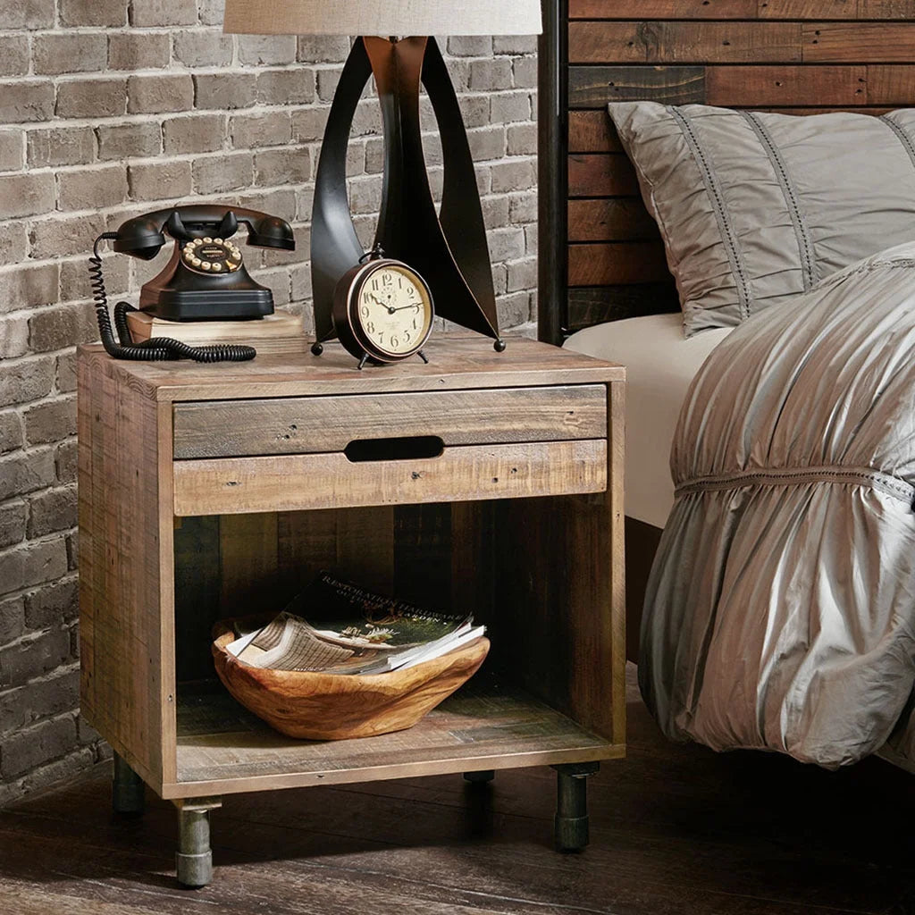 Solid Wood Nightstand B580404