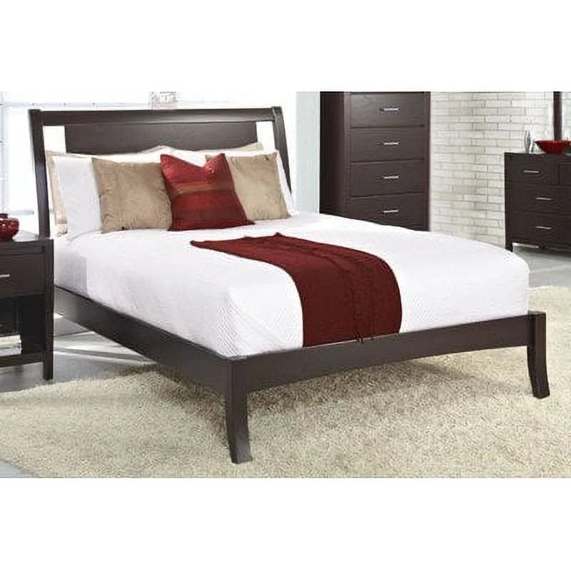 King Low Profile Solid Wood Sleigh Bed in Espresso H607