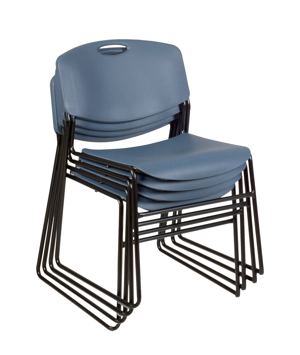 Round Breakroom Table with 4 Stack Chairs Y83356