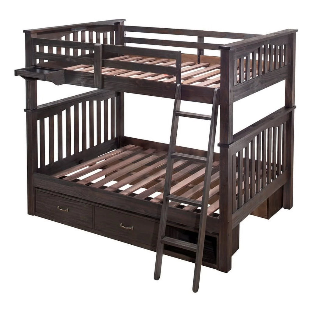Solid Pine Wood Over Full Bunk Bed in Espresso X9258