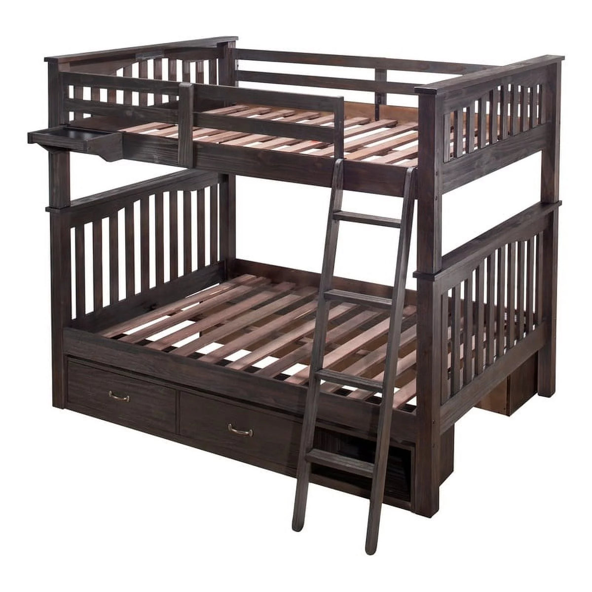 Solid Pine Wood Over Full Bunk Bed in Espresso X9258