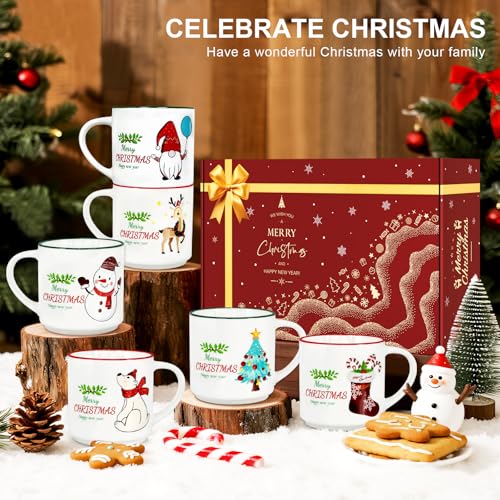14oz Ceramic Coffee Mugs Set of 6 X110