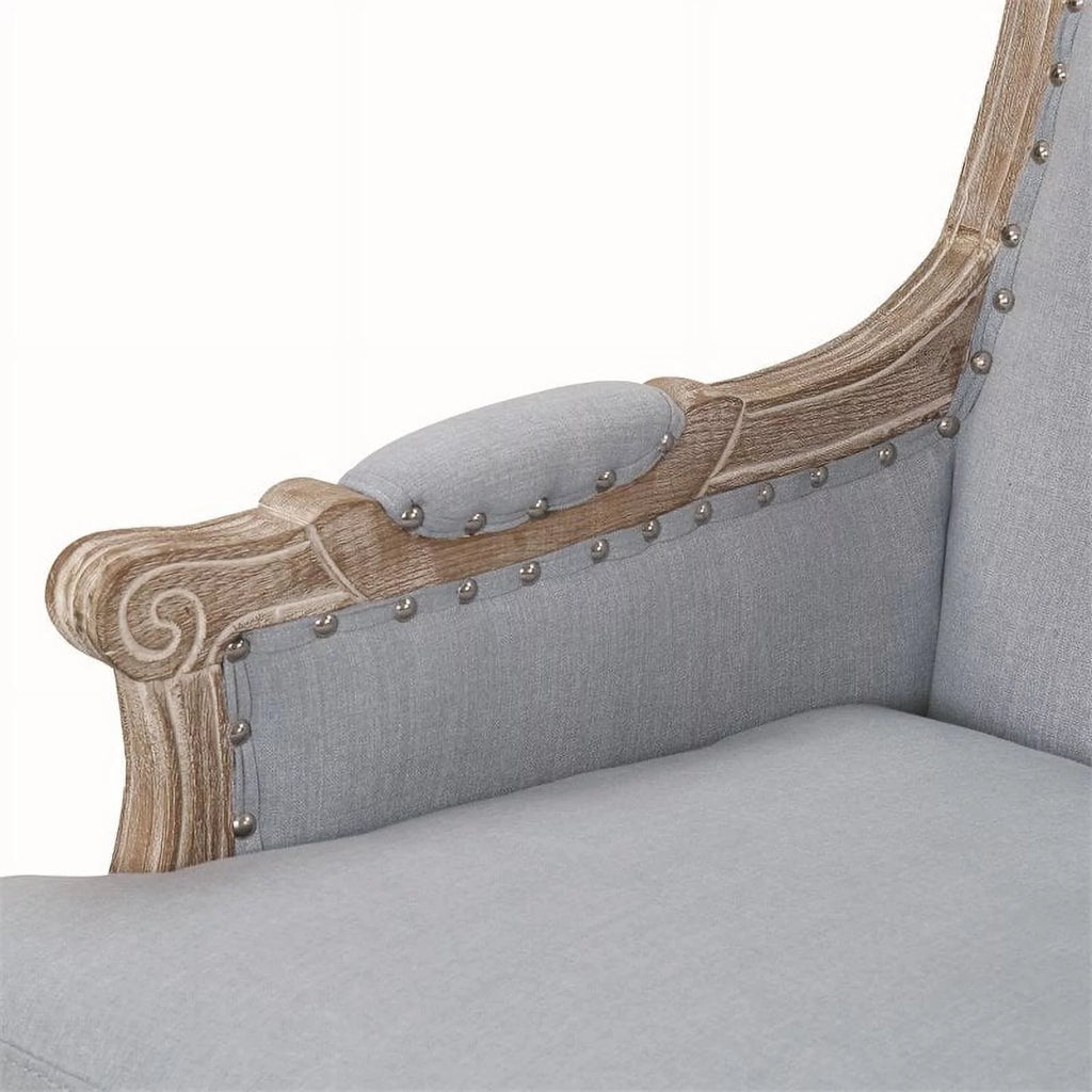 Light Blue Fabric Wood Accent Chair A988476
