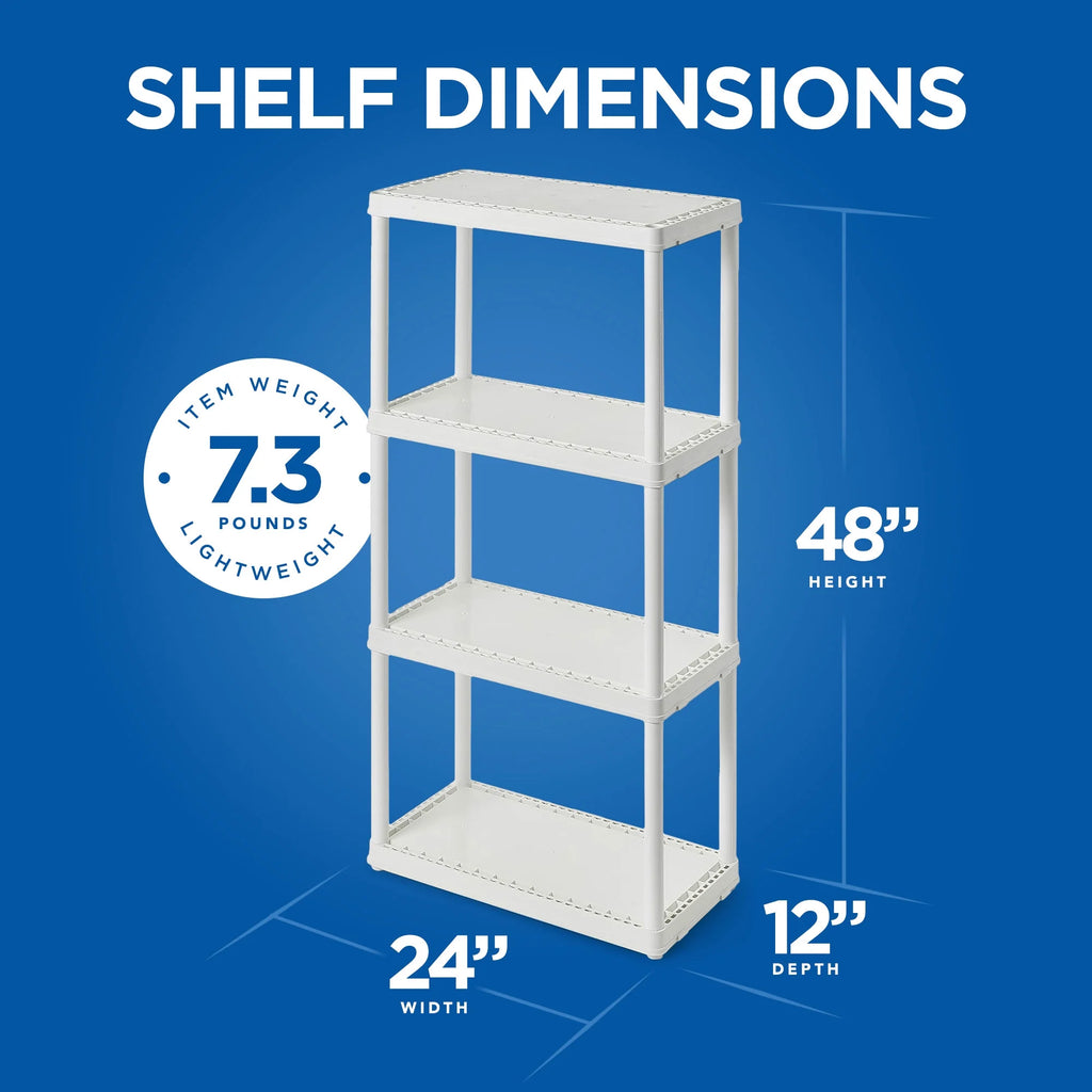 4 Shelf White Storage Unit X207