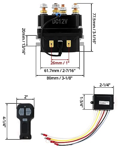 12V 250A Winch Solenoid Relay Contactor with Wireless Remote X3543