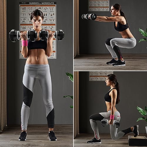 55LB Adjustable Dumbbell Set with Safety Lock Y5181