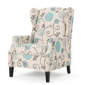 Light Beige Fabric Wingback Recliner Z909