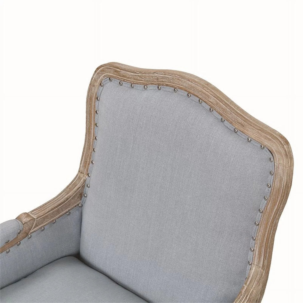 Light Blue Fabric Wood Accent Chair A988476