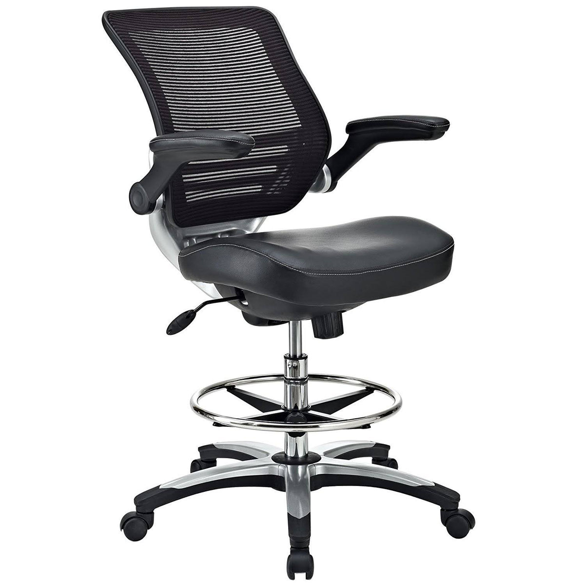 Black Vinyl Drafting Chair L48056