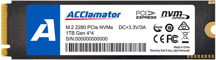1TB M.2 NVMe Internal Gaming SSD Solid State Drive Gen4 PCIe 4.0 M.2 2280 P27224