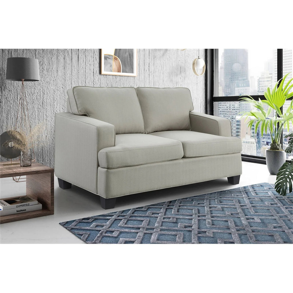 Textured Fabric 2-Piece Upholstered Sofa Set in Gray E4026