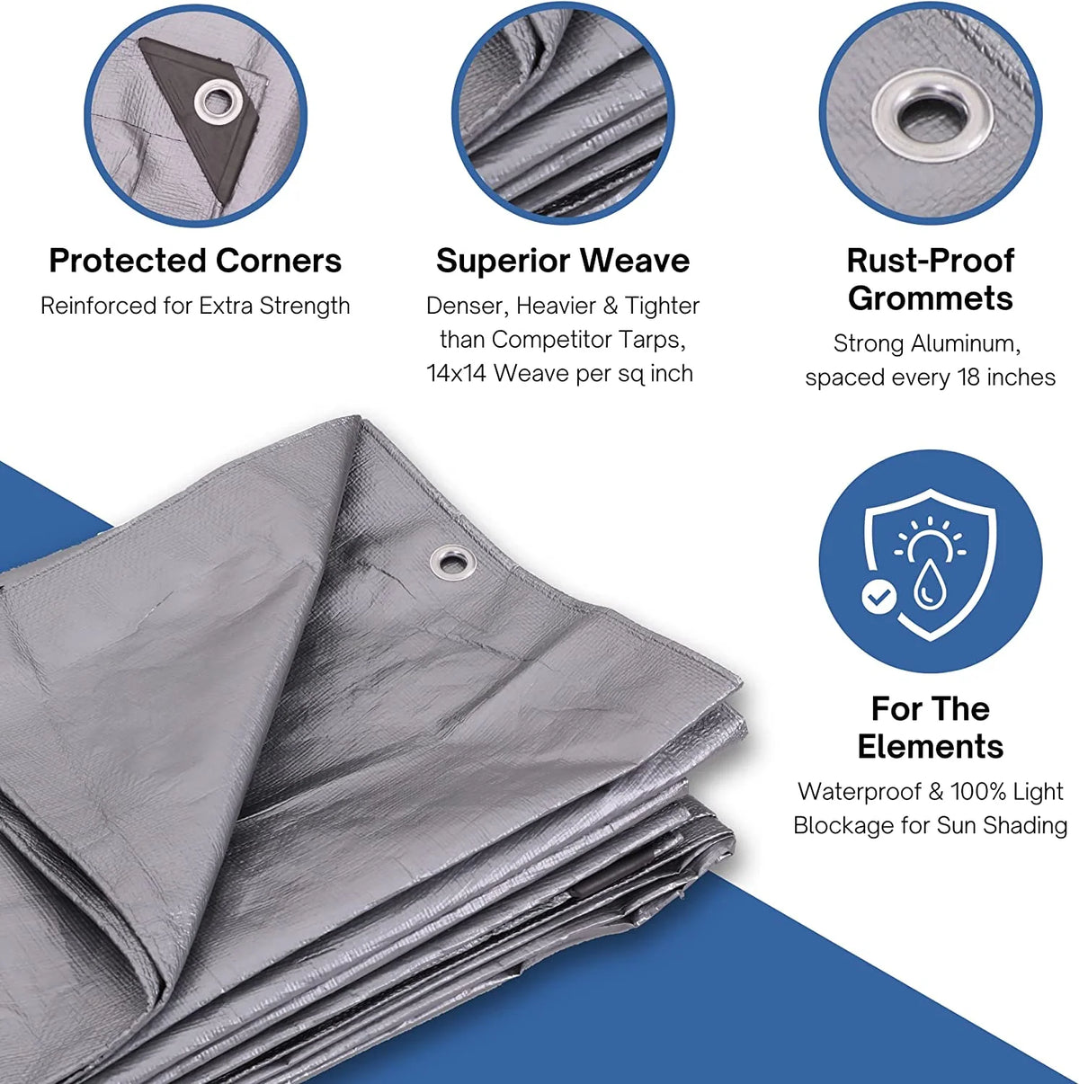 Heavy-Duty 10-mil Silver Poly Tarp V641140
