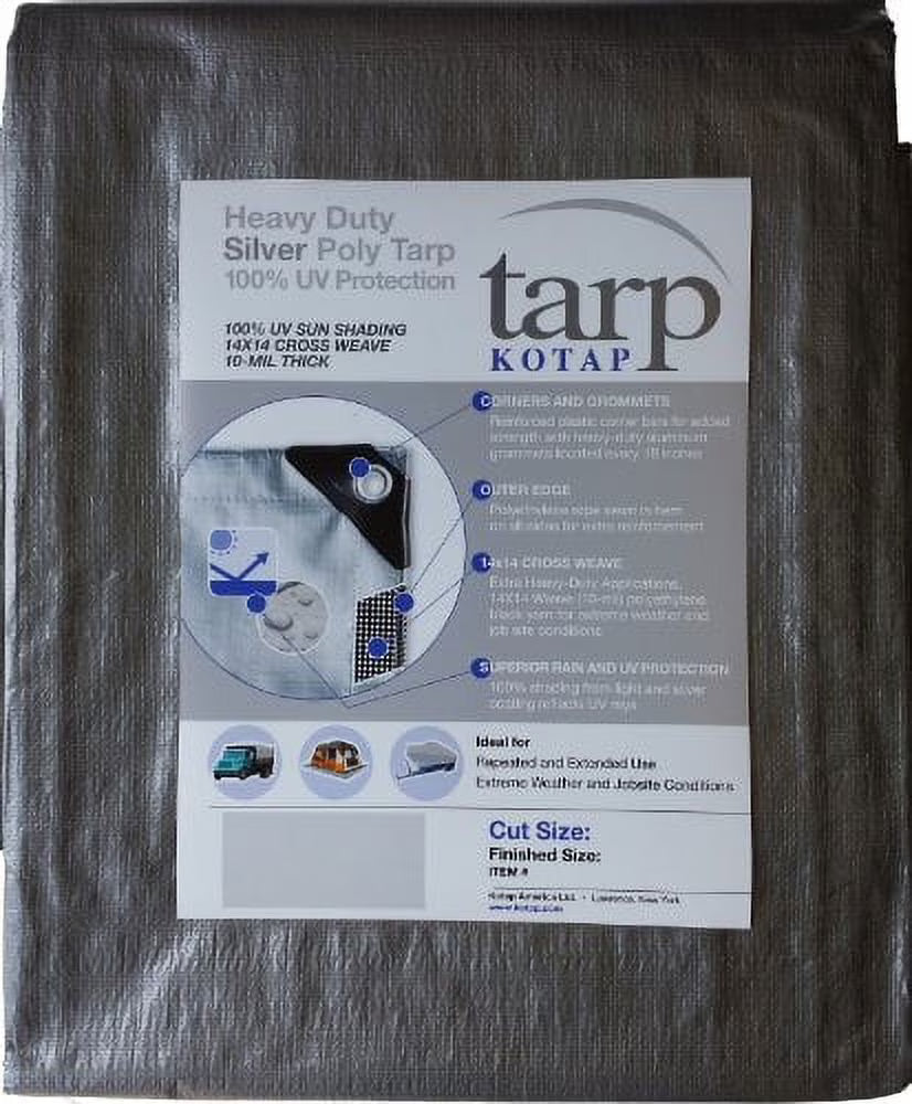 Heavy-Duty 10-mil Silver Poly Tarp V641140