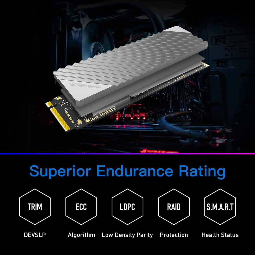 1TB M.2 NVMe Internal Gaming SSD Solid State Drive Gen4 PCIe 4.0 M.2 2280 P27224