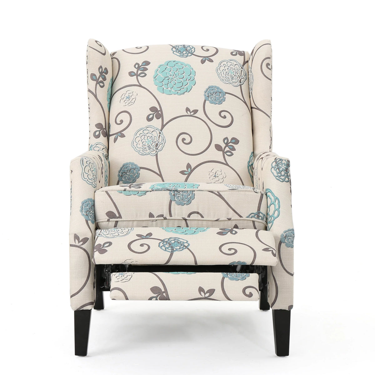 Light Beige Fabric Wingback Recliner Z909