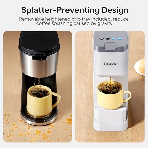 Single Serve Coffee Maker for K Cup, Ground and Tea Leaves, Hot and Iced Coffee Machines with Bold Setting, 6 to 16 Oz Brew Sizes, Compact for Small Spaces, Black G7837