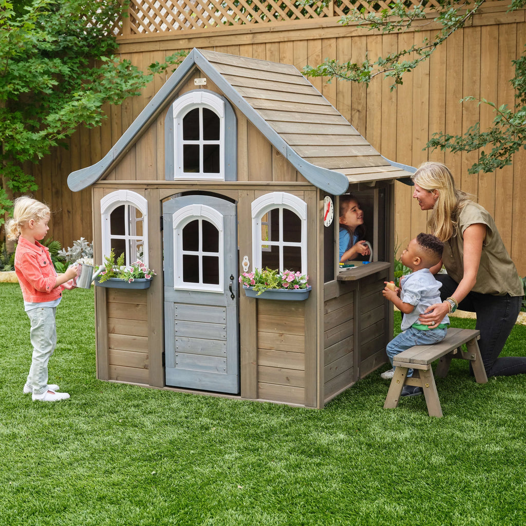 Wooden Outdoor Playhouse with Kitchen F7540