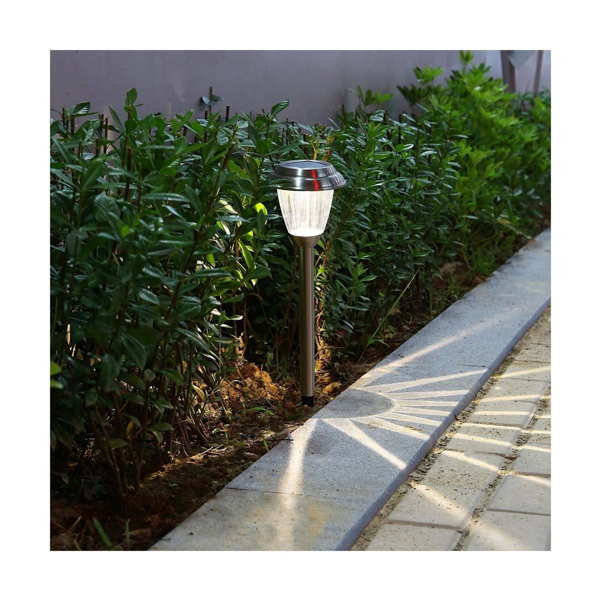 Solar LED Outdoor Lights 8-Pack Stainless Steel Pathway W2920