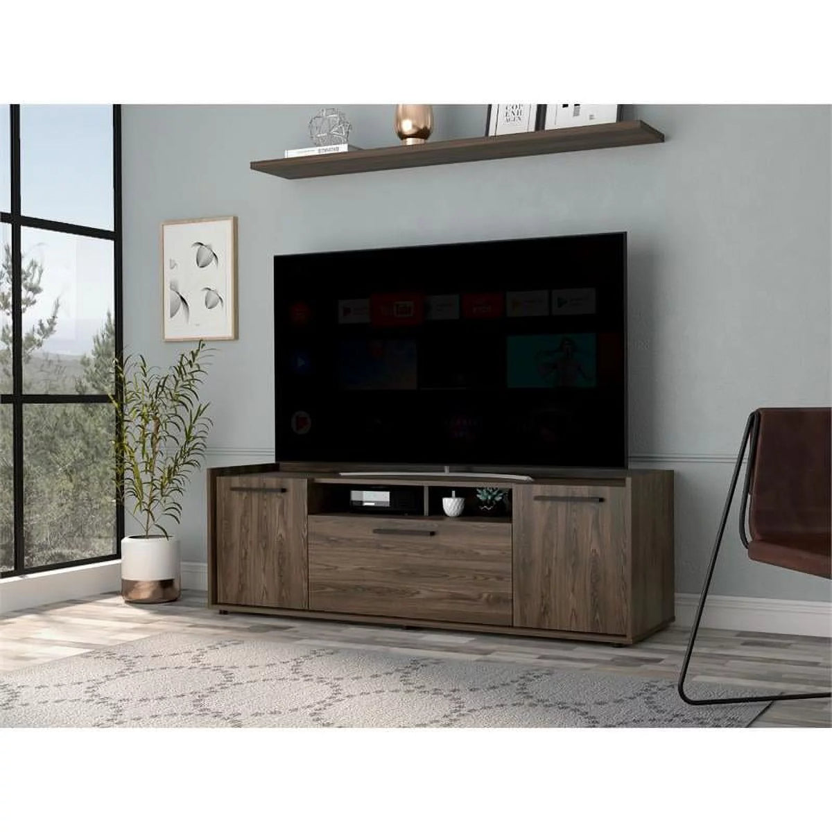 2-Piece Coffee Table & TV Stand Set in Dark Walnut G77748
