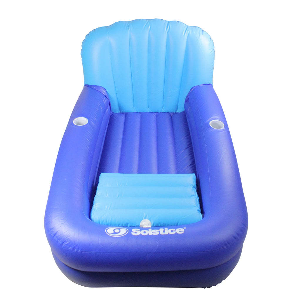 Blue Inflatable Swimming Pool Lounger with Ice Cooler L637