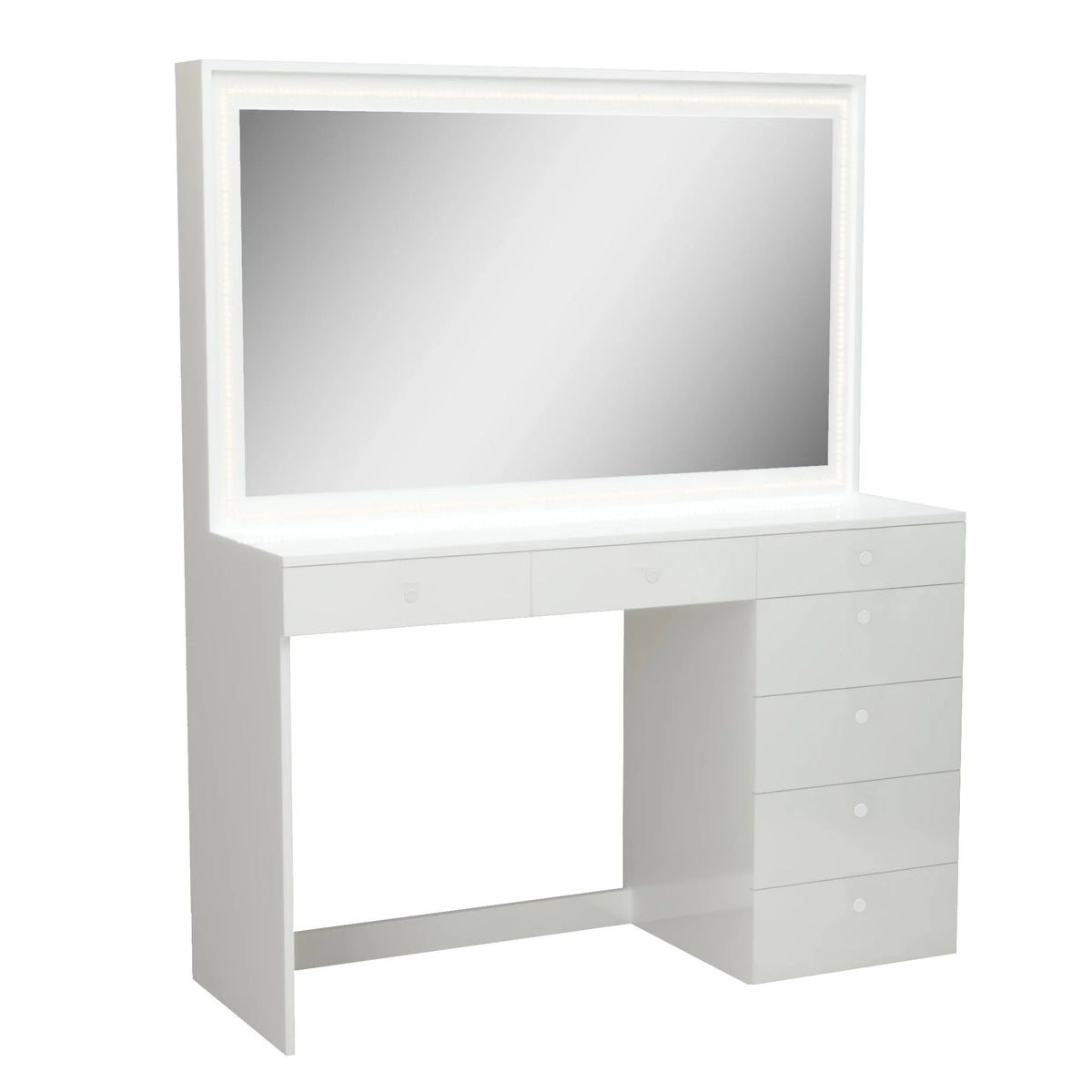 White Painted Vanity Table with LED Lights W361