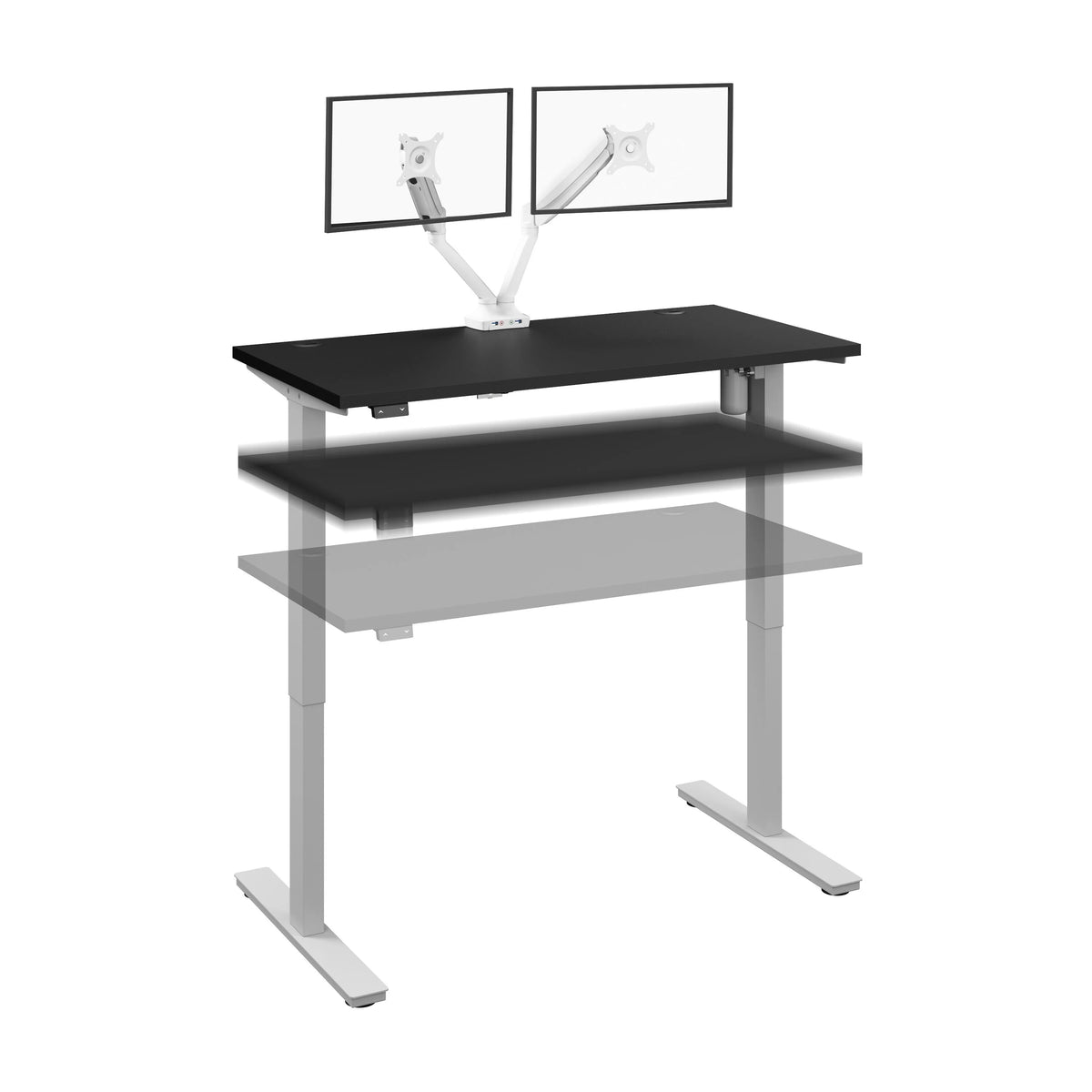 48" Deep Gray Engineered Wood Standing Desk N6135