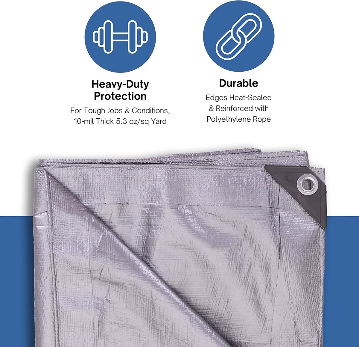 Heavy-Duty 10-mil Silver Poly Tarp V641140