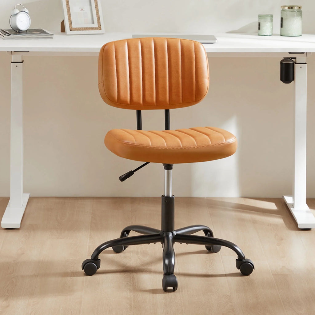 Armless Desk Chair with Wheels and Lumbar Support B871