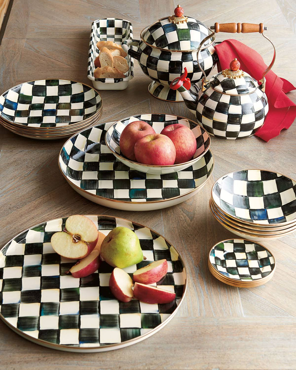 Set of 4 Enamel Canape Plates V465
